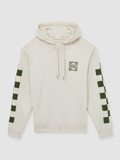 Reiss Popular Choice - Les Deux 100% Cotton Goods Print Hoodie in Ivory/Green