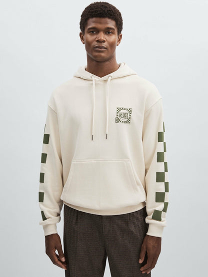 Reiss Popular Choice - Les Deux 100% Cotton Goods Print Hoodie in Ivory/Green