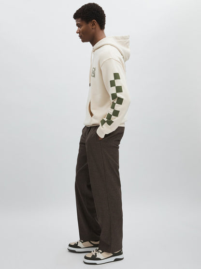 Reiss Popular Choice - Les Deux 100% Cotton Goods Print Hoodie in Ivory/Green