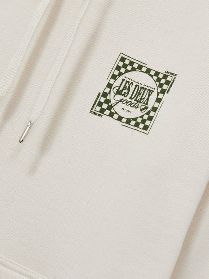 Reiss Popular Choice - Les Deux 100% Cotton Goods Print Hoodie in Ivory/Green