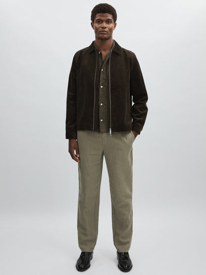 Reiss Savings - Les Deux Drawstring Trousers in Green/Ivory