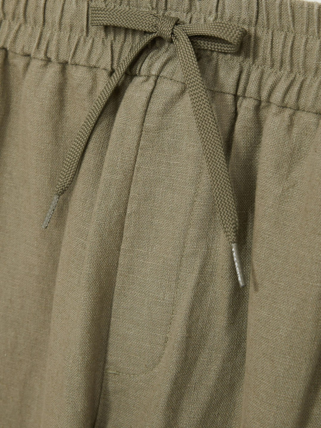 Reiss Savings - Les Deux Drawstring Trousers in Green/Ivory