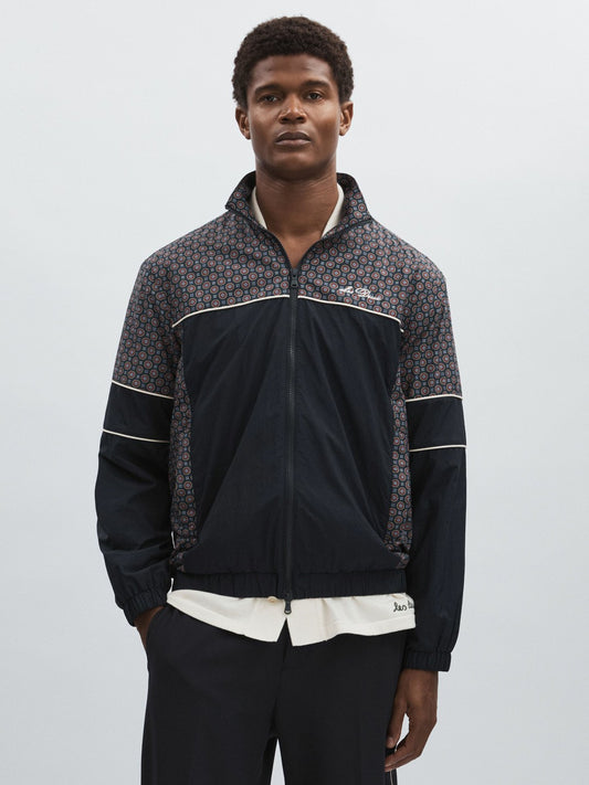 Reiss Best Seller - Les Deux Printed Track Jacket in Dark Navy