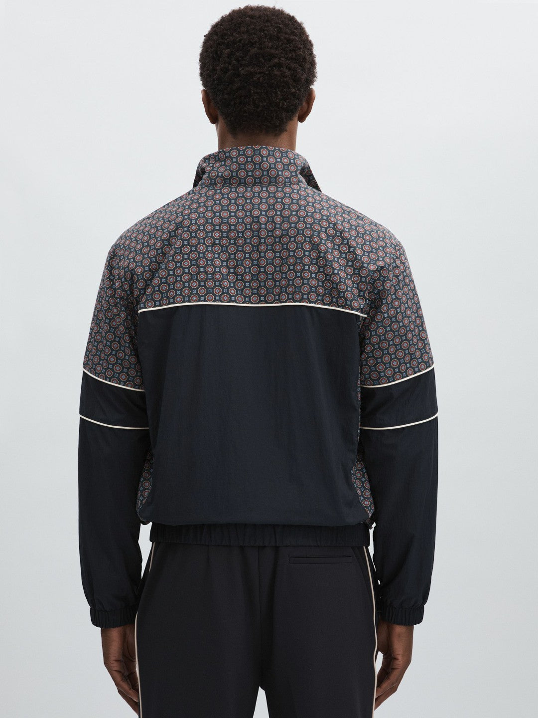 Reiss Best Seller - Les Deux Printed Track Jacket in Dark Navy