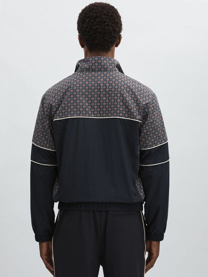 Reiss Best Seller - Les Deux Printed Track Jacket in Dark Navy