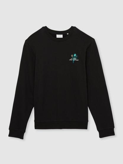 Reiss Best Seller - Les Deux Cotton Café Sweatshirt in Black Print