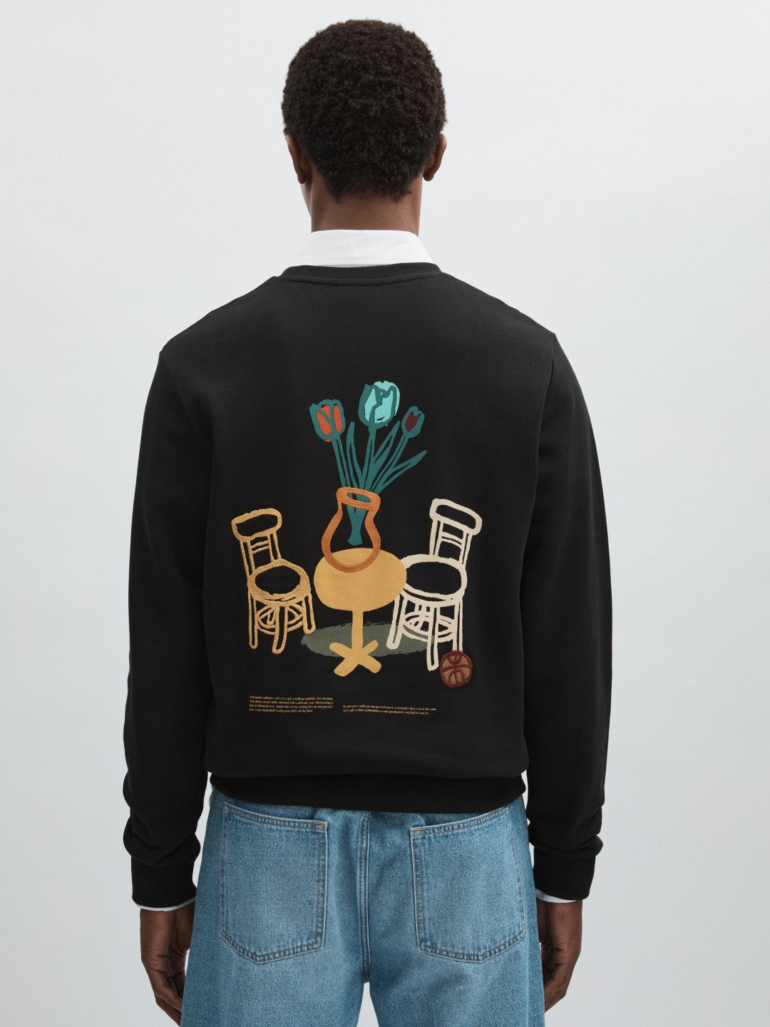 Reiss Best Seller - Les Deux Cotton Café Sweatshirt in Black Print