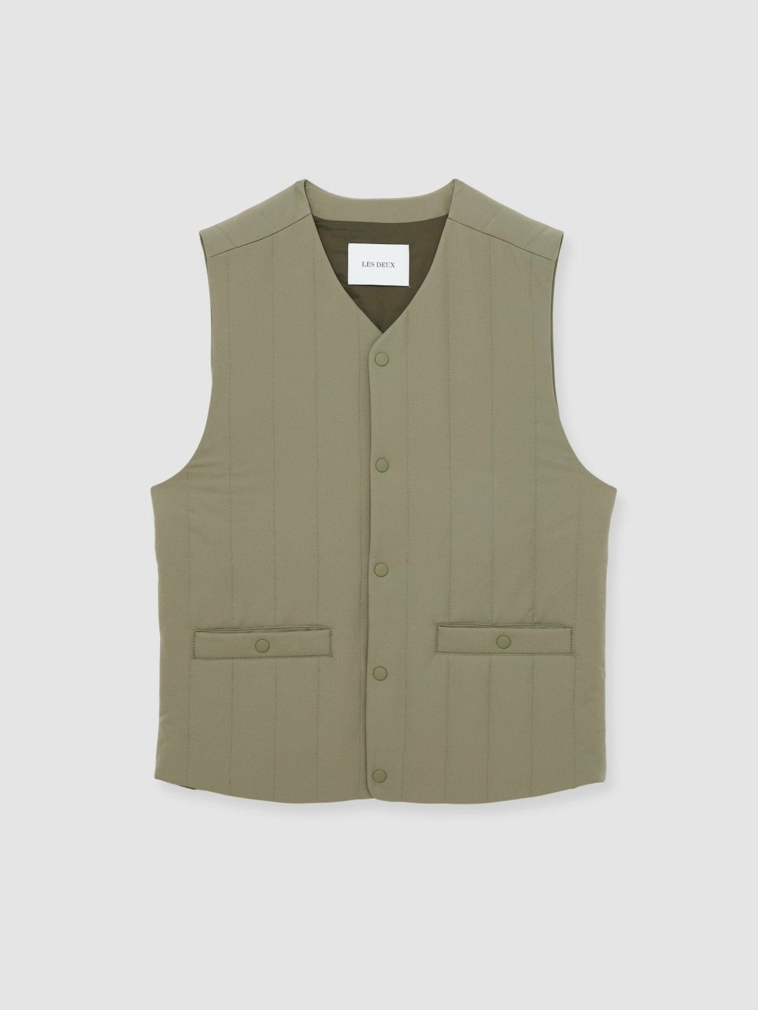 Reiss Sale - Les Deux Quilted Technical Gilet in Green