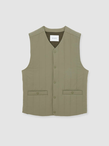 Reiss Sale - Les Deux Quilted Technical Gilet in Green