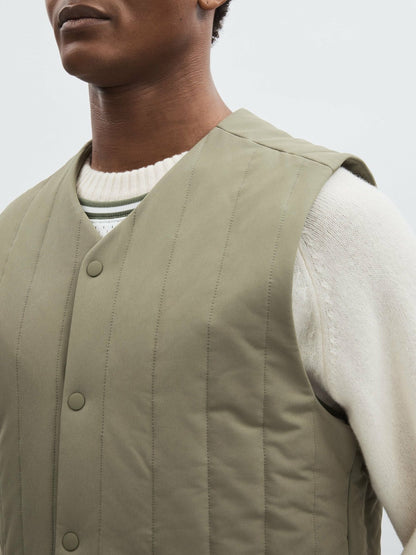 Reiss Sale - Les Deux Quilted Technical Gilet in Green