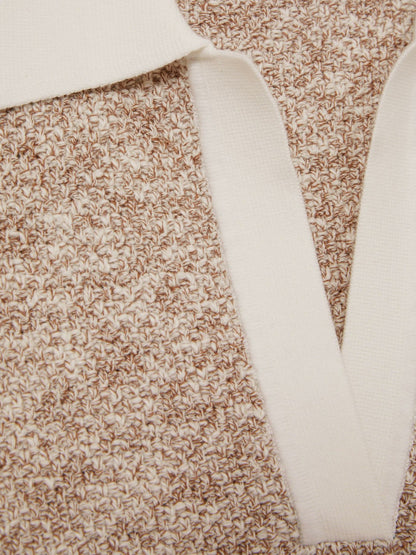 Reiss Cotton-Blend Knit Polo Shirt in Neutral