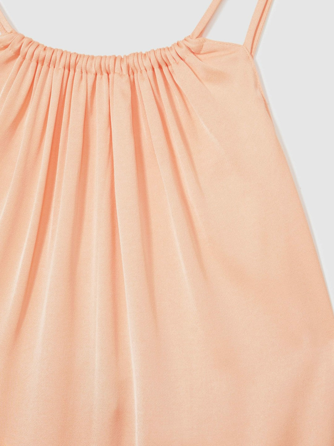 Reiss Popular Choice - Petite Satin Halterneck Maxi Dress in Peach
