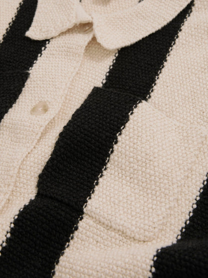 Reiss Affordable - 9-13 yrs  | Les 100 Ciels Stripe Knit Shirt in Black