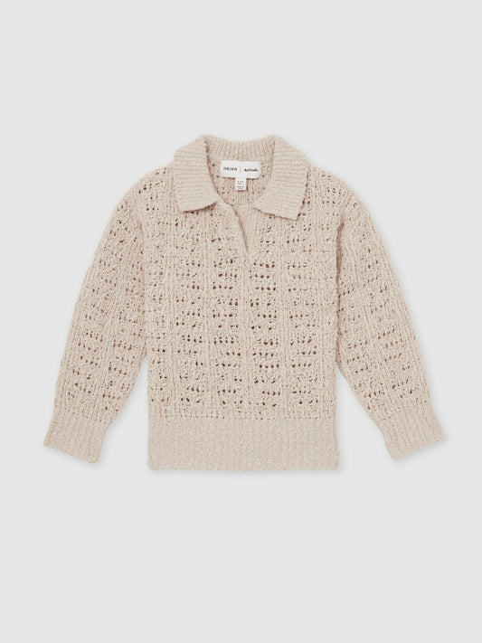 Reiss 13-14 yrs  | 100 Ciels Bouclé Jumper in Neutral