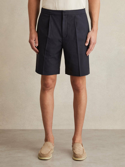 Reiss Popular Choice - Relaxed Drawstring Shorts in Navy