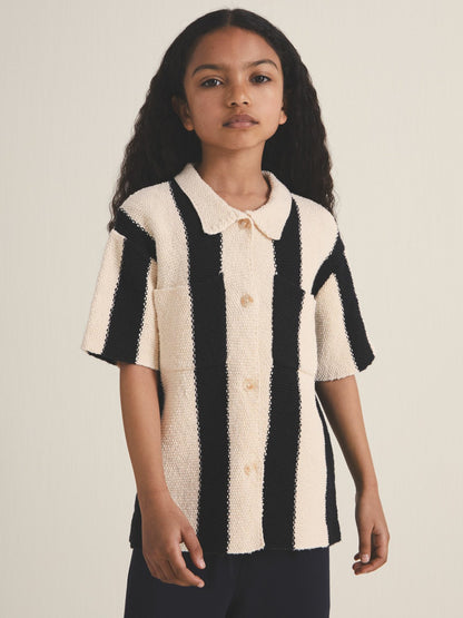 Reiss Value - 4-9 yrs  | Les 100 Ciels Stripe Knit Shirt in Black