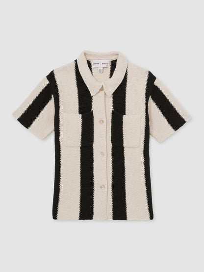 Reiss Value - 4-9 yrs  | Les 100 Ciels Stripe Knit Shirt in Black