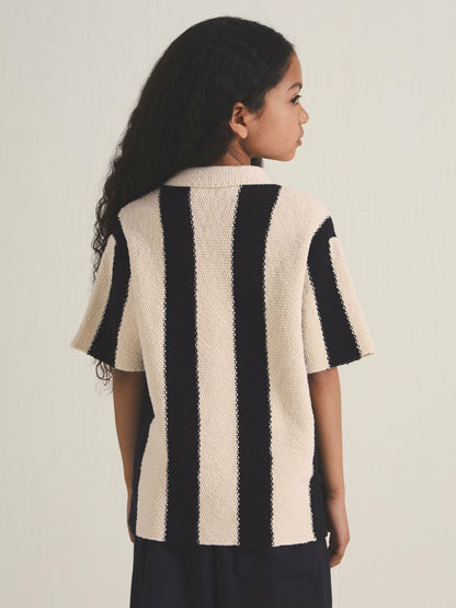 Reiss Value - 4-9 yrs  | Les 100 Ciels Stripe Knit Shirt in Black