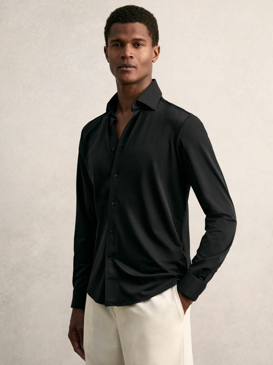 Reiss Offer - Long-Sleeve Travel Shirt in Black