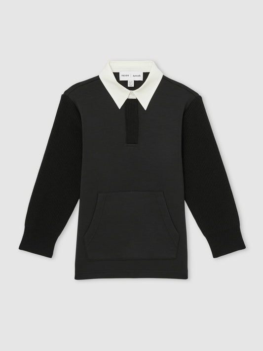 Reiss Featured - 13-14 yrs  | Les 100 Ciels Polo Sweatshirt in Black