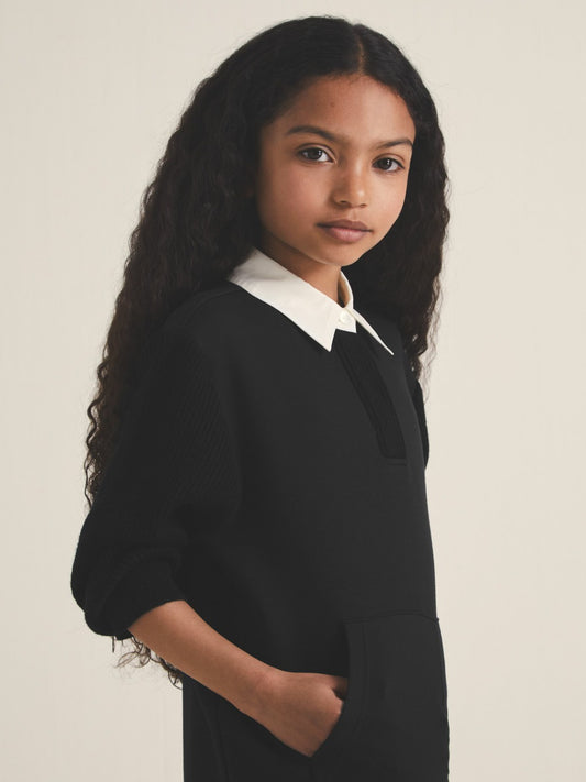 Reiss Popular Choice - 4-9 yrs  | Les 100 Ciels Polo Sweatshirt in Black