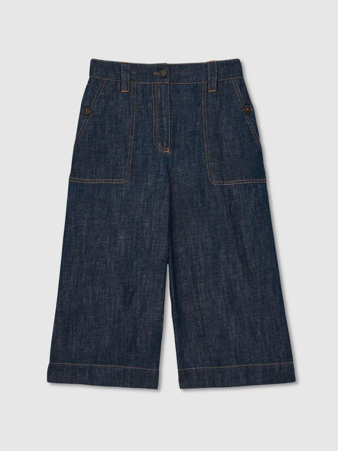 Reiss Popular Choice - 13-14 yrs Cotton-Linen Wide Leg Trousers in Indigo