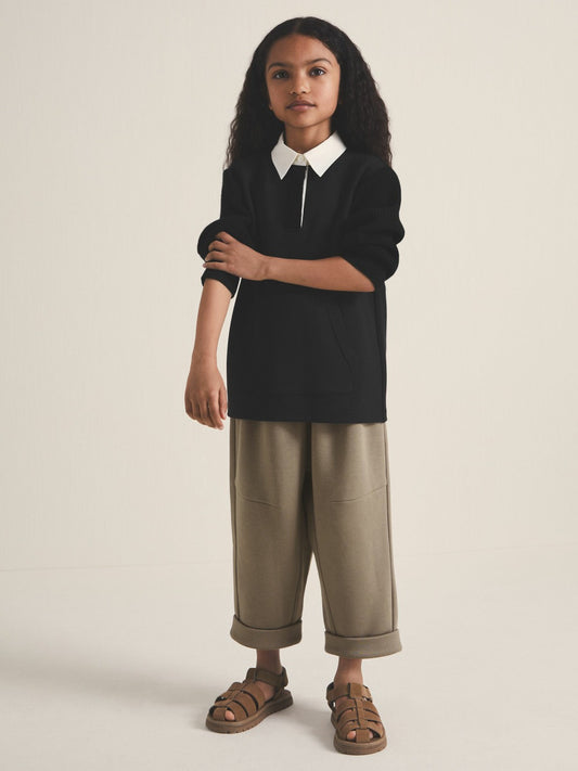 Reiss Best Seller - 9-13 yrs  | Les 100 Ciels Polo Sweatshirt in Black