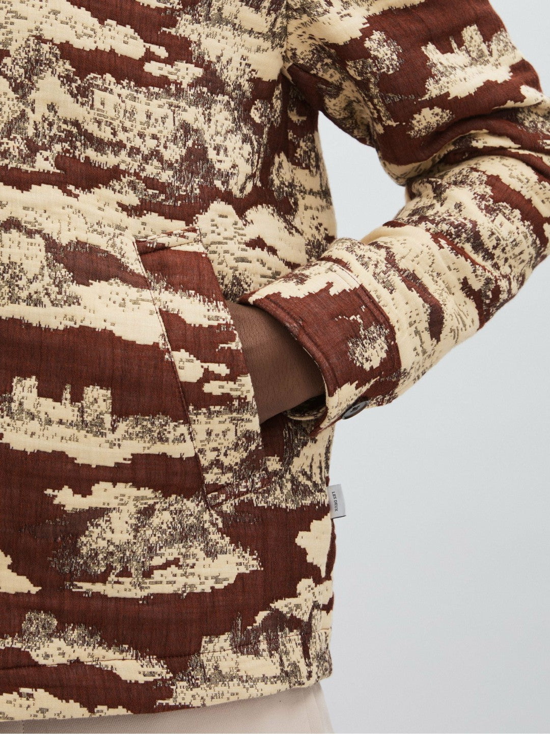 Reiss Sale - Les Deux Woven Ruins Overshirt in Red/Cream