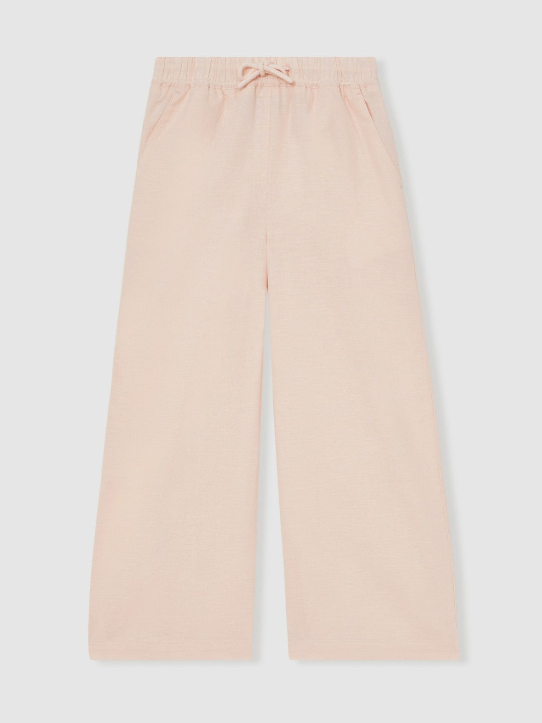 Reiss Affordable - Cotton-Linen Drawstring Trousers in Pink