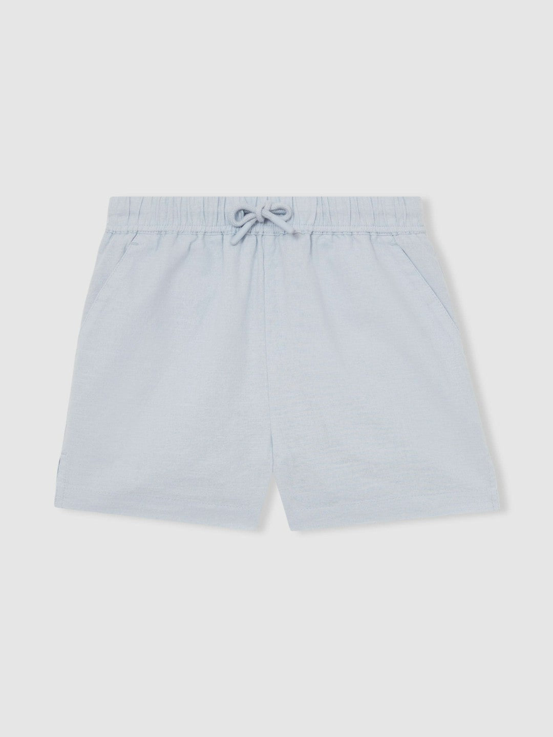 Reiss Featured - 4-9 yrs Cotton-Linen Drawstring Shorts in Soft Blue