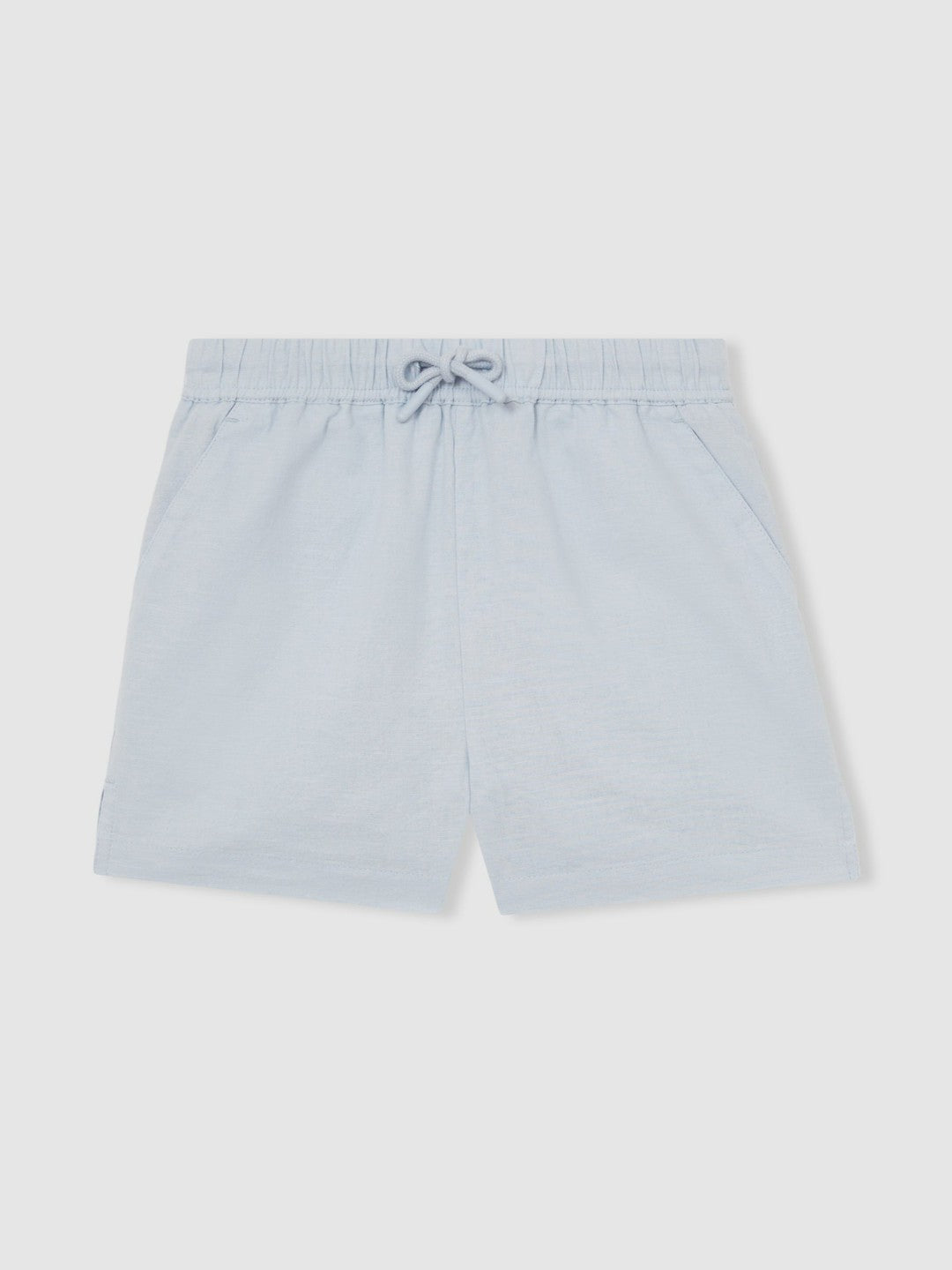 Reiss Deal - 13-14 yrs Cotton-Linen Drawstring Shorts in Soft Blue