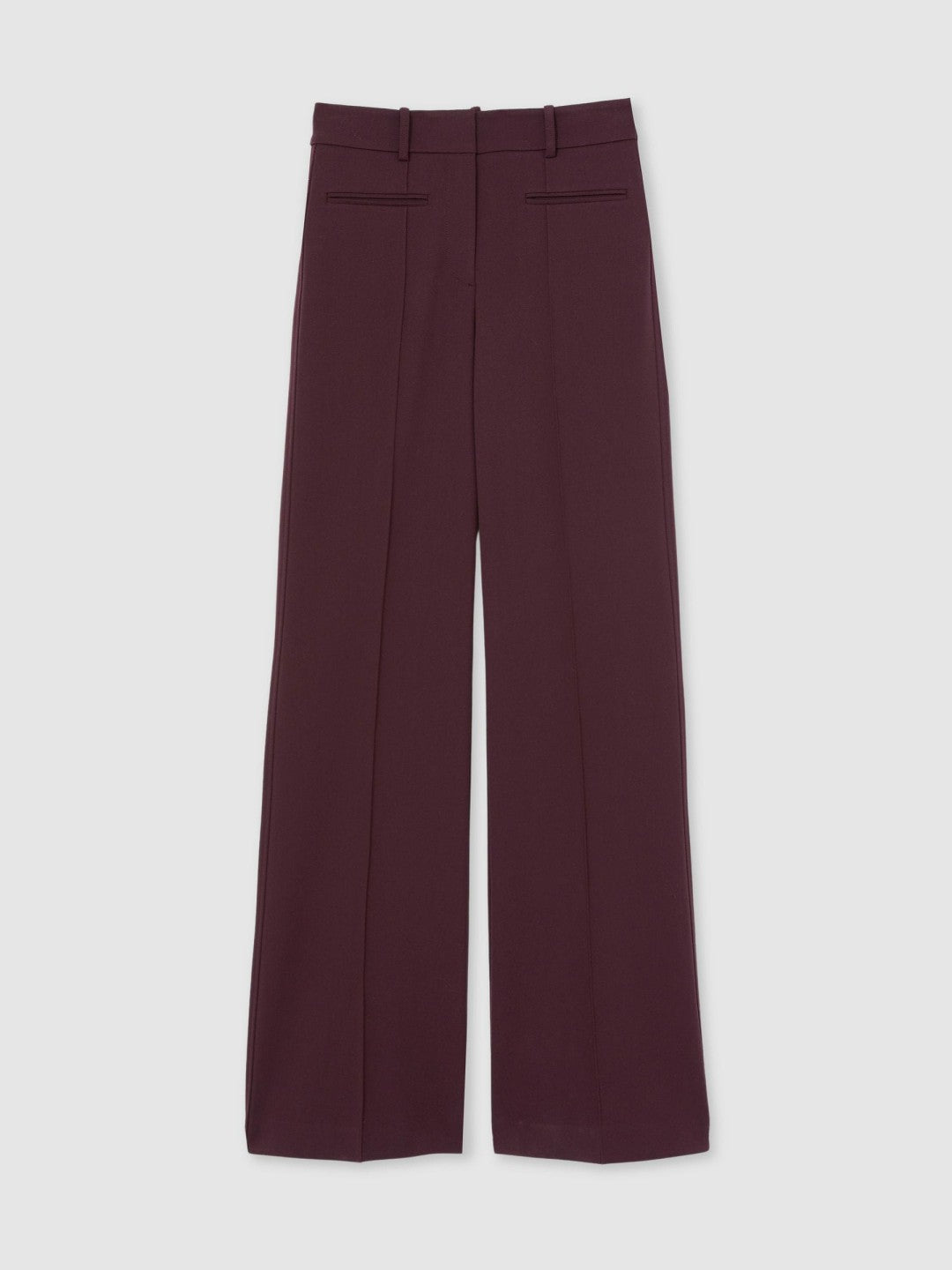 Reiss High Rise Flared Trousers in Burgundy