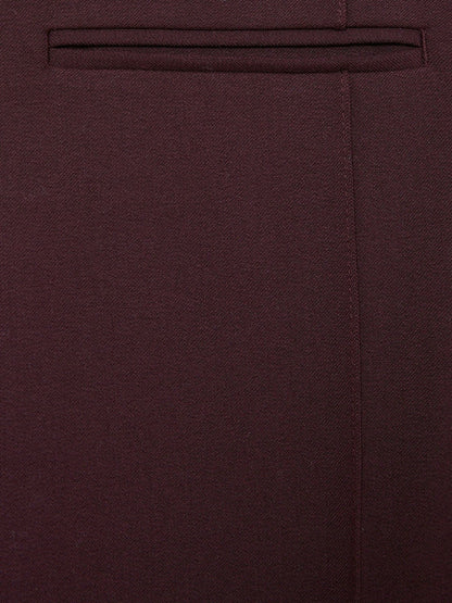 Reiss High Rise Flared Trousers in Burgundy
