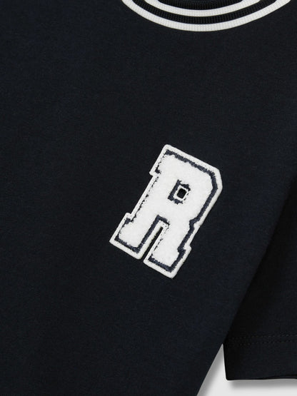 Reiss Offer - 13-14 yrs Cotton Letter Patch T-Shirt in Navy