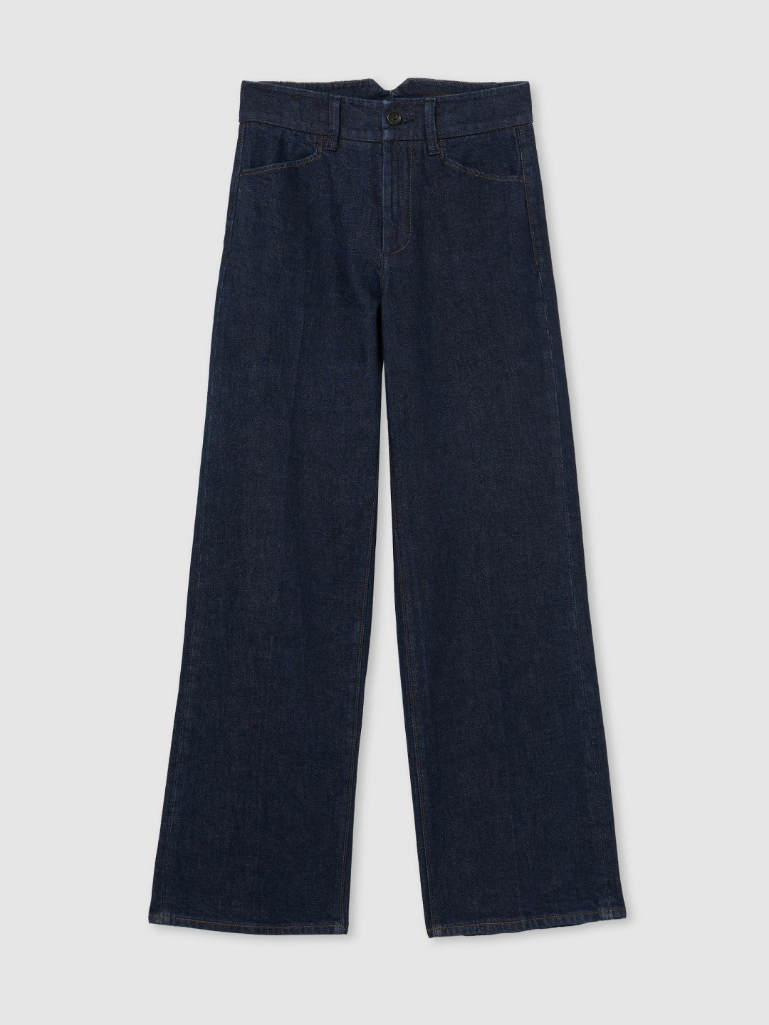 Reiss Affordable - Paige Petite Wide-Leg Jeans in Dark Edinburgh Blue