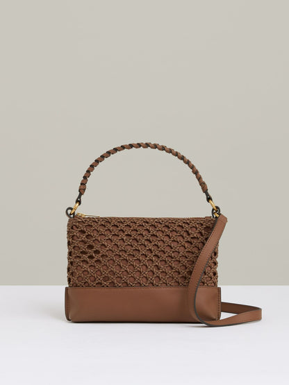 Reiss Best Seller - Weave Cross-Body Bag in Tan