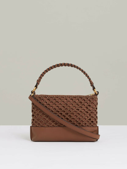 Reiss Best Seller - Weave Cross-Body Bag in Tan