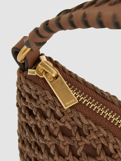 Reiss Best Seller - Weave Cross-Body Bag in Tan