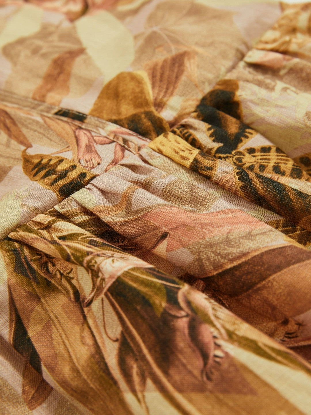 Reiss Affordable - 13-14 yrs  | NYBG Floral-Print Midi Dress in Khaki