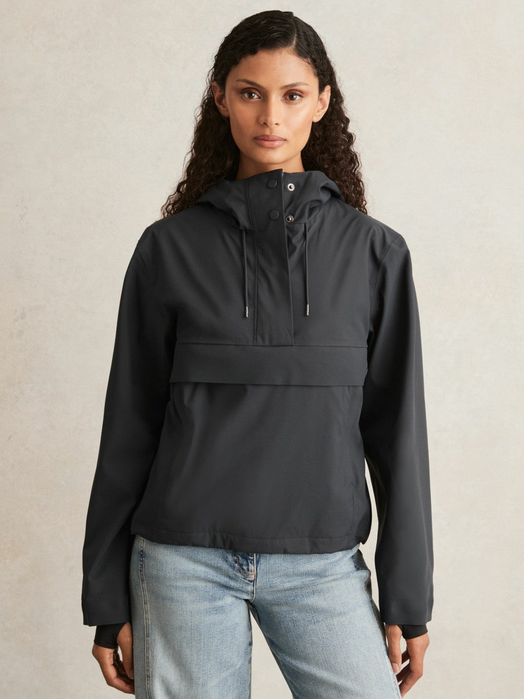Reiss Deal - Rains Hardshell Short Jacket in Navy