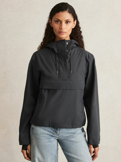 Reiss Deal - Rains Hardshell Short Jacket in Navy