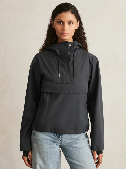 Reiss Deal - Rains Hardshell Short Jacket in Navy