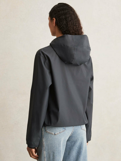Reiss Deal - Rains Hardshell Short Jacket in Navy