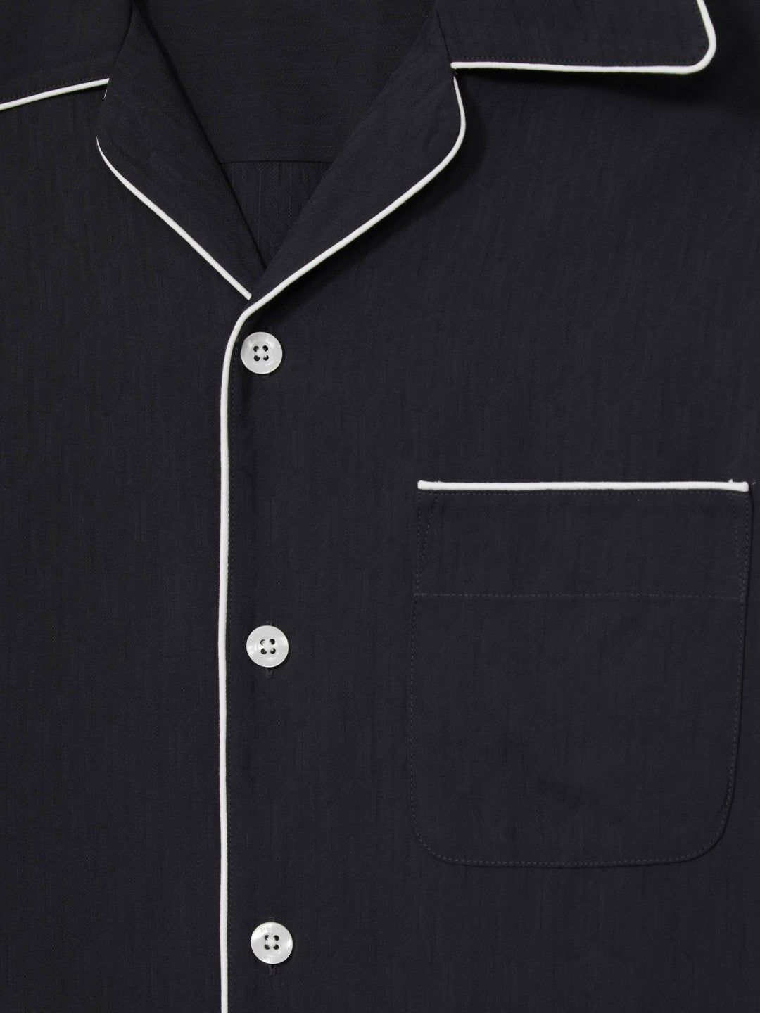 Reiss Cuban Collar Shirt with Piping Detail Shirt in Navy