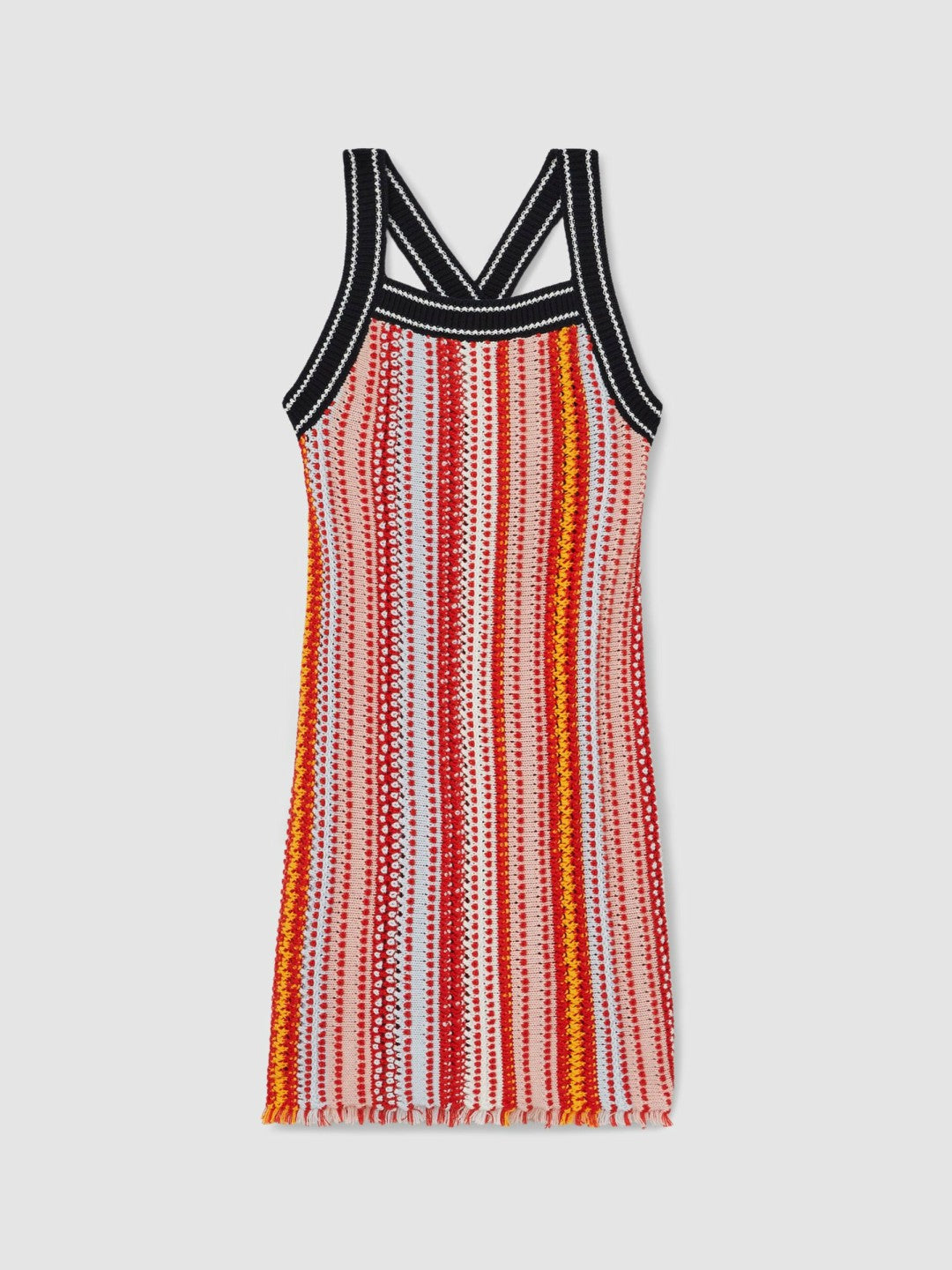 Reiss 9-13 yrs Cotton Striped Knit Dress in Multi