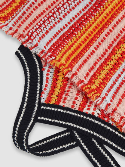 Reiss 9-13 yrs Cotton Striped Knit Dress in Multi