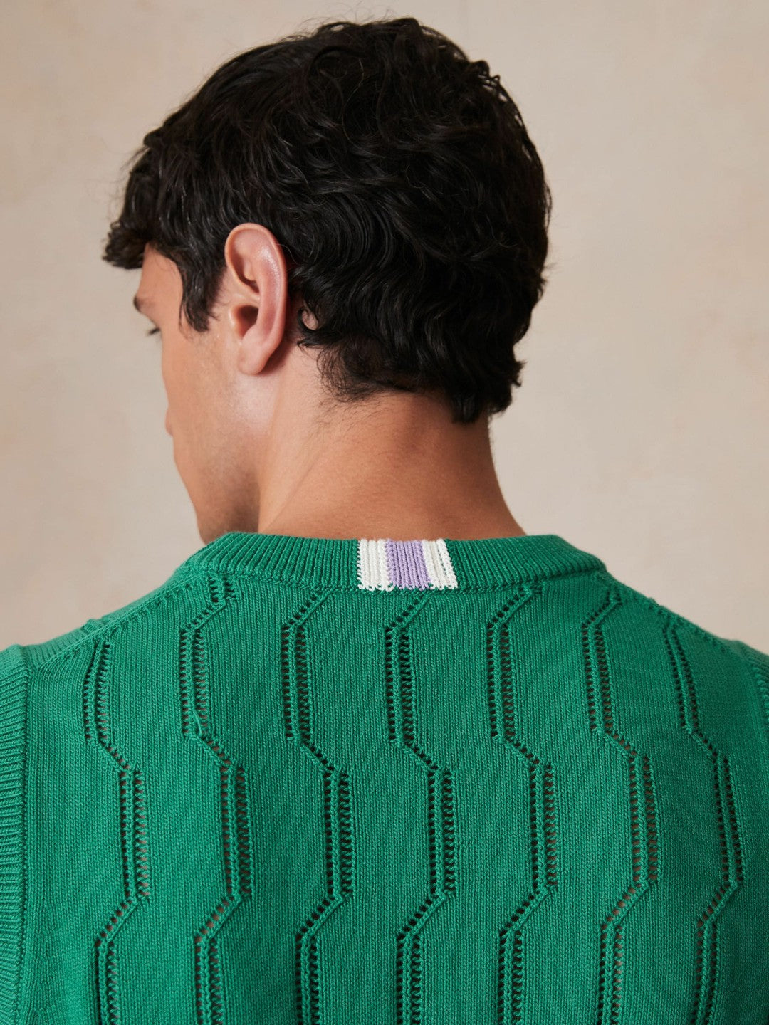 Reiss Sale - Ché Pointelle Crew-Neck Vest in Bright Green