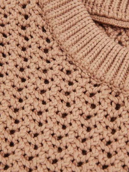 Reiss Deal - Cotton-Blend Crochet Vest in Soft Camel