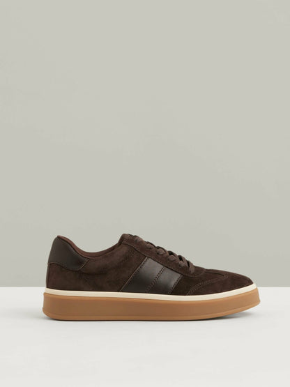 Reiss Savings - Suede Low-Top Trainers in Chocolate