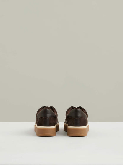 Reiss Savings - Suede Low-Top Trainers in Chocolate